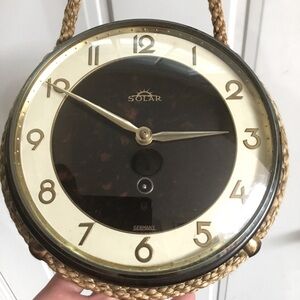 Vintage German 🇩🇪 nautical rope hanging clock by Solar